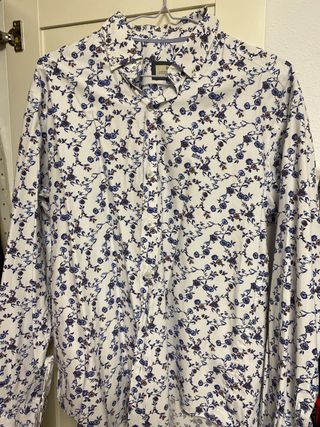 Camisa hombre talla L floreada azul