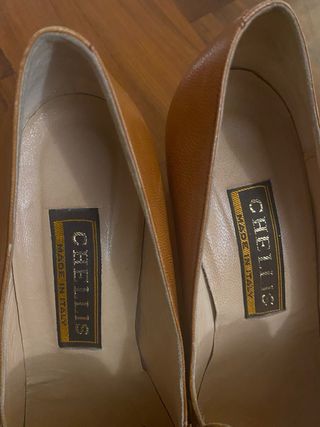 Scarpe donna Chellis in pelle color cammello