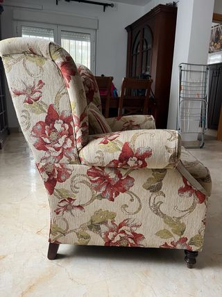 Sillón individual floral