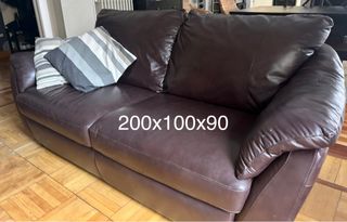 Sofá de 3 plazas en piel marrón