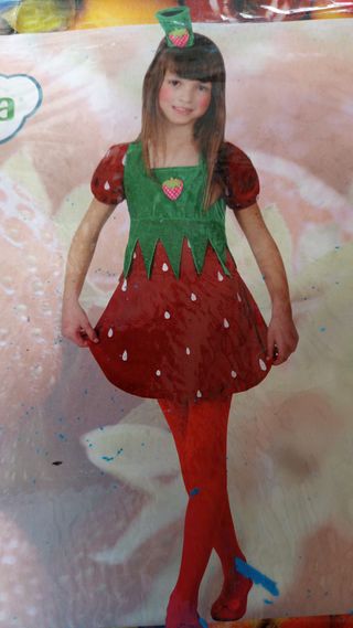 Disfraz de Fresa Infantil 5-6 años Nuevo