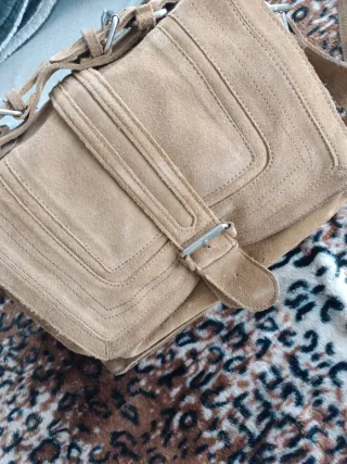 Bolso bandolera piel Zara marrón