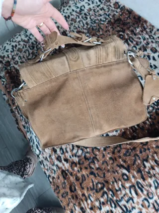 Bolso bandolera piel Zara marrón