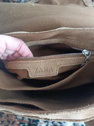 Bolso bandolera piel Zara marrón