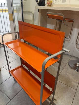 Mesa auxiliar camarera plegable naranja