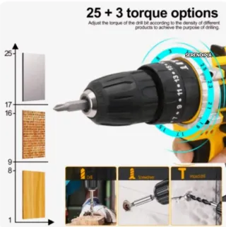 TALADRO ATORNILLADOR MULTIFUNCIONAL 2 BATERÍAS.