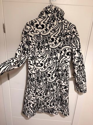 Abrigo paño estampado talla M