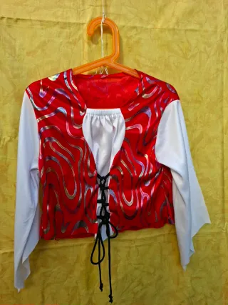 Disfraz Pirata Niña Rojo y Azul Talla 4