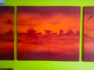 Tríptico Acrílico sobre Pino