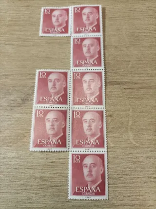 8 Sellos España 1955 Franco
