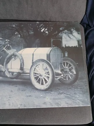 Cuadro Vintage Coche Carreras Blanco y Negro