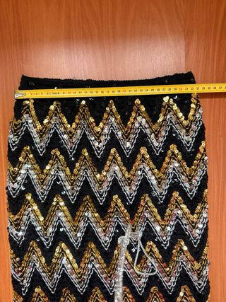 Falda fiesta lentejuelas zig-zag