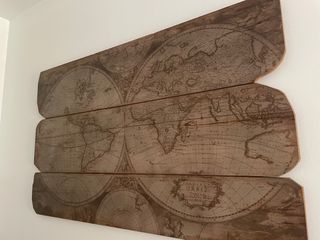 Cuadro Mapa Mundo Madera 119x72