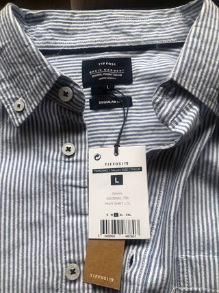 Camisa Tiffosi Talla L Rayas Azul