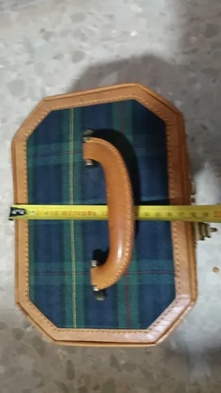 Juego 2 neceseres piel/tela azul y verde