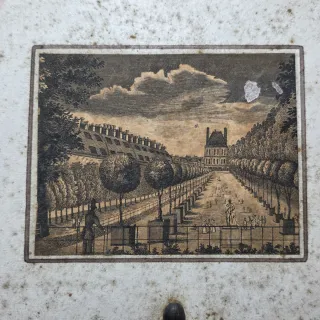 Antico ventaglio francese con incisione '800