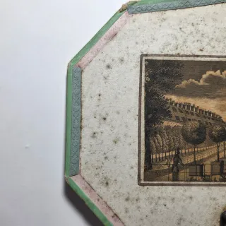 Antico ventaglio francese con incisione '800