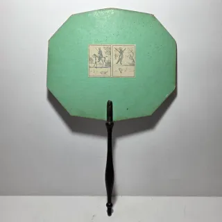 Antico ventaglio francese con incisione '800