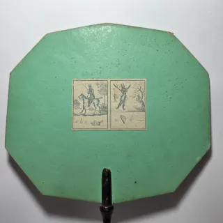 Antico ventaglio francese con incisione '800