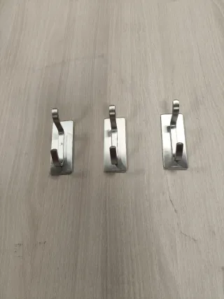 3 Perchas Adhesivas Acero