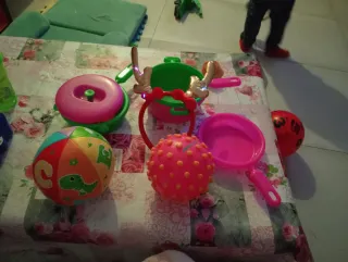 Lote Juguetes Niña: Muñeca, Peluche, Cochecito