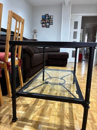 Mesa de forja toledana con cristal