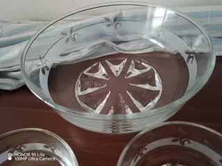 Set 7 Ciotole Vetro Decorato Vintage 1 grande 6