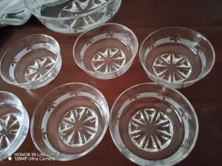Set 7 Ciotole Vetro Decorato Vintage 1 grande 6