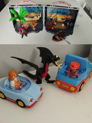 Lote Playmobil: Piratas, Dragón y vehículos