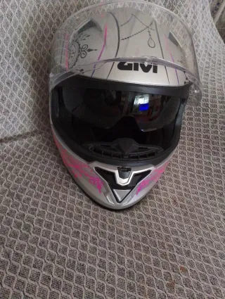 Casco Moto Givi Stoccarda Silver Rosa