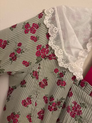 Traje de Fallera verde y blanco