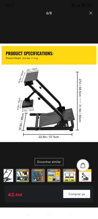 Soporte para volante Logitech G920, G29, G27 y G25