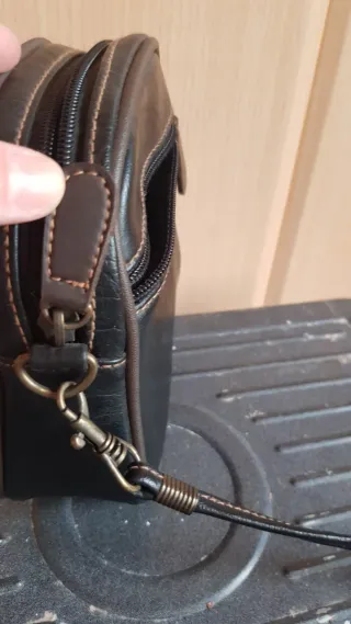 Bolso piel vintage marrón