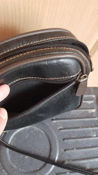 Bolso piel vintage marrón