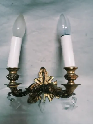 Aplique de pared bronce con cristales