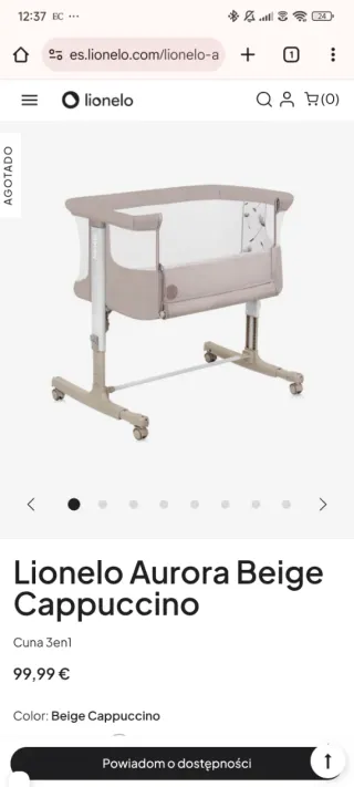 Mini cuna Lionelo Aurora Beige Cappuccino