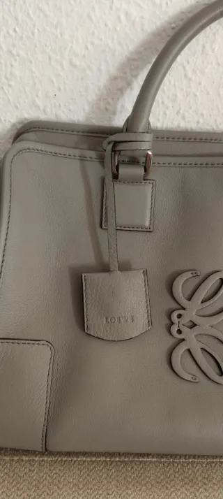 Bolso Estilo Loewe Amazona Vintage Gris