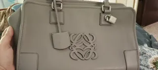 Bolso Estilo Loewe Amazona Vintage Gris