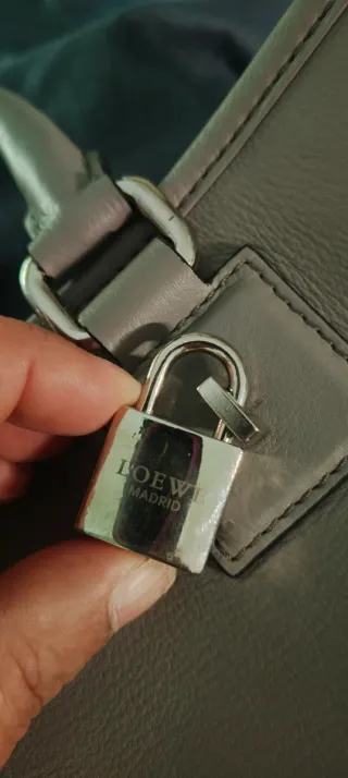 Bolso Estilo Loewe Amazona Vintage Gris