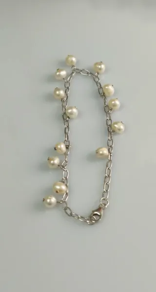 Pulsera Plata 925 y Perlas 19cm