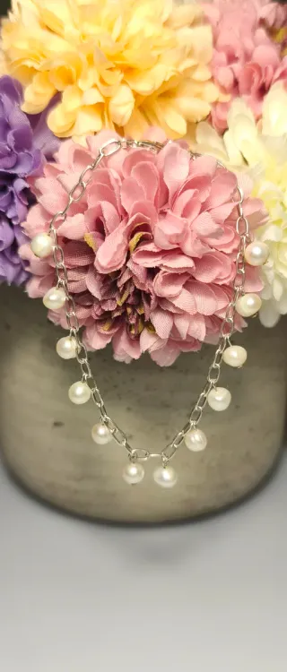 Pulsera Plata 925 y Perlas 19cm