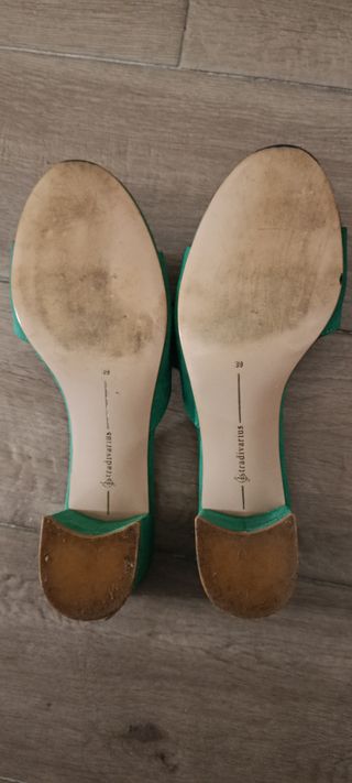 Zapatos de tacón con plataforma verde