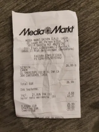 Cartucho Tinta Canon PIXMA 546XL Color