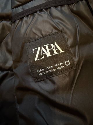 Cazadora Zara Combinada Negra Talla S