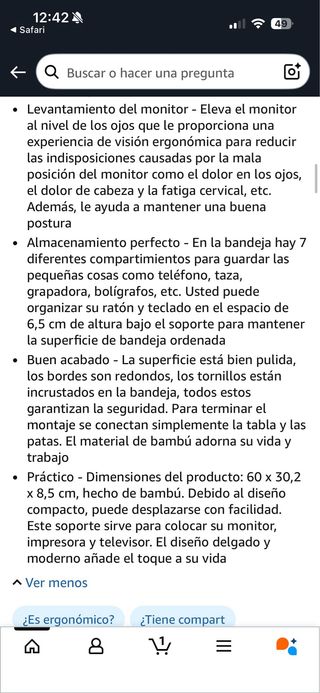 Soporte Elevador Monitor marca Songmics NUEVO