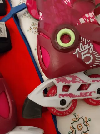 Patines Oxelo 32-33 Niña Talla Ajustable + Casco y