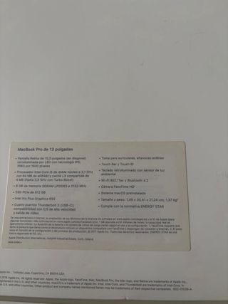 MacBook Pro 13 Intel Core i5 8GB RAM Plata