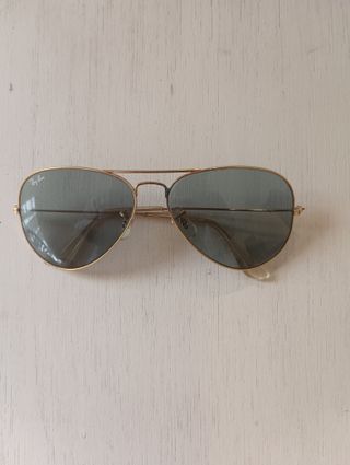 Occhiali da sole Ray-Ban Aviator da uomo in oro con lenti grigie
