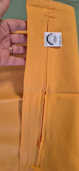 4 Copricuscini Tessuto Verde e Giallo