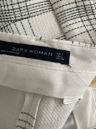 Pantalón Zara cuadros blanco y negro